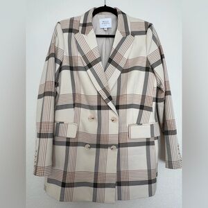 Maison d'Amélie Paris Plaid Double-Breasted Blazer Jacket